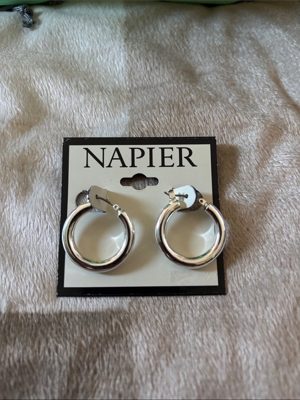 Napier Silver-Tone Chunky Hoop Earrings